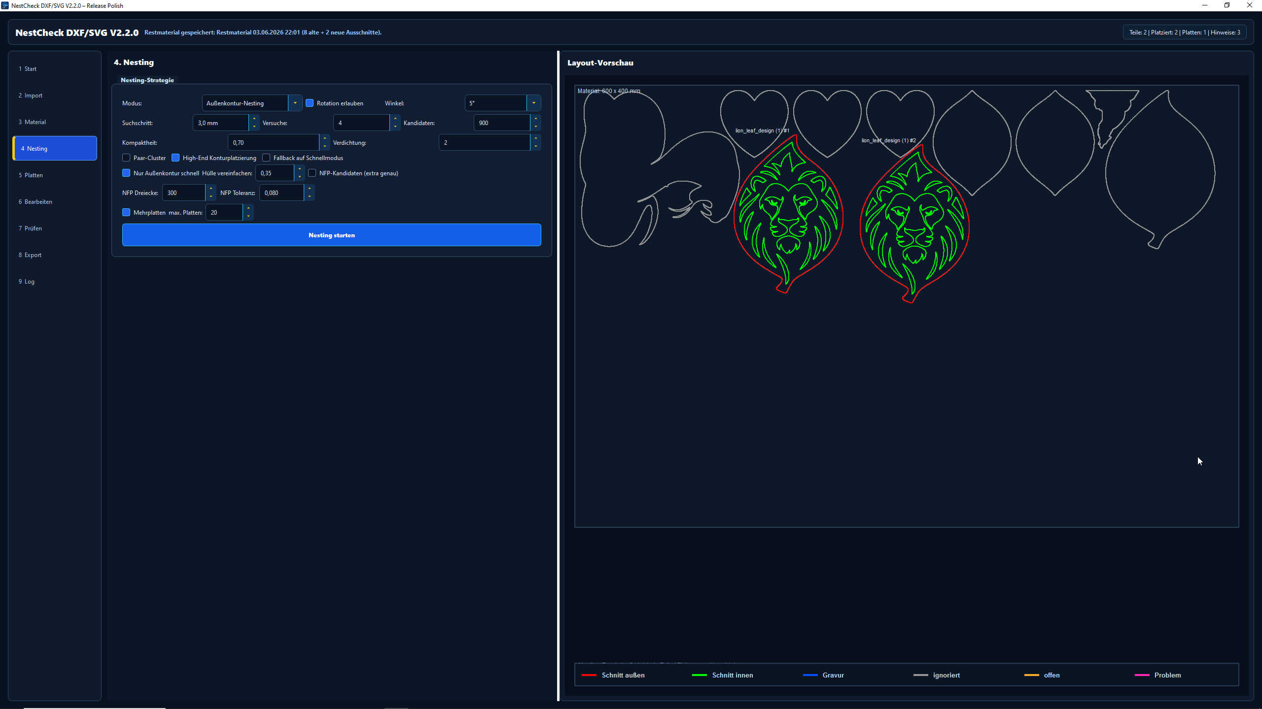 NestCheck DXF/SVG user interface